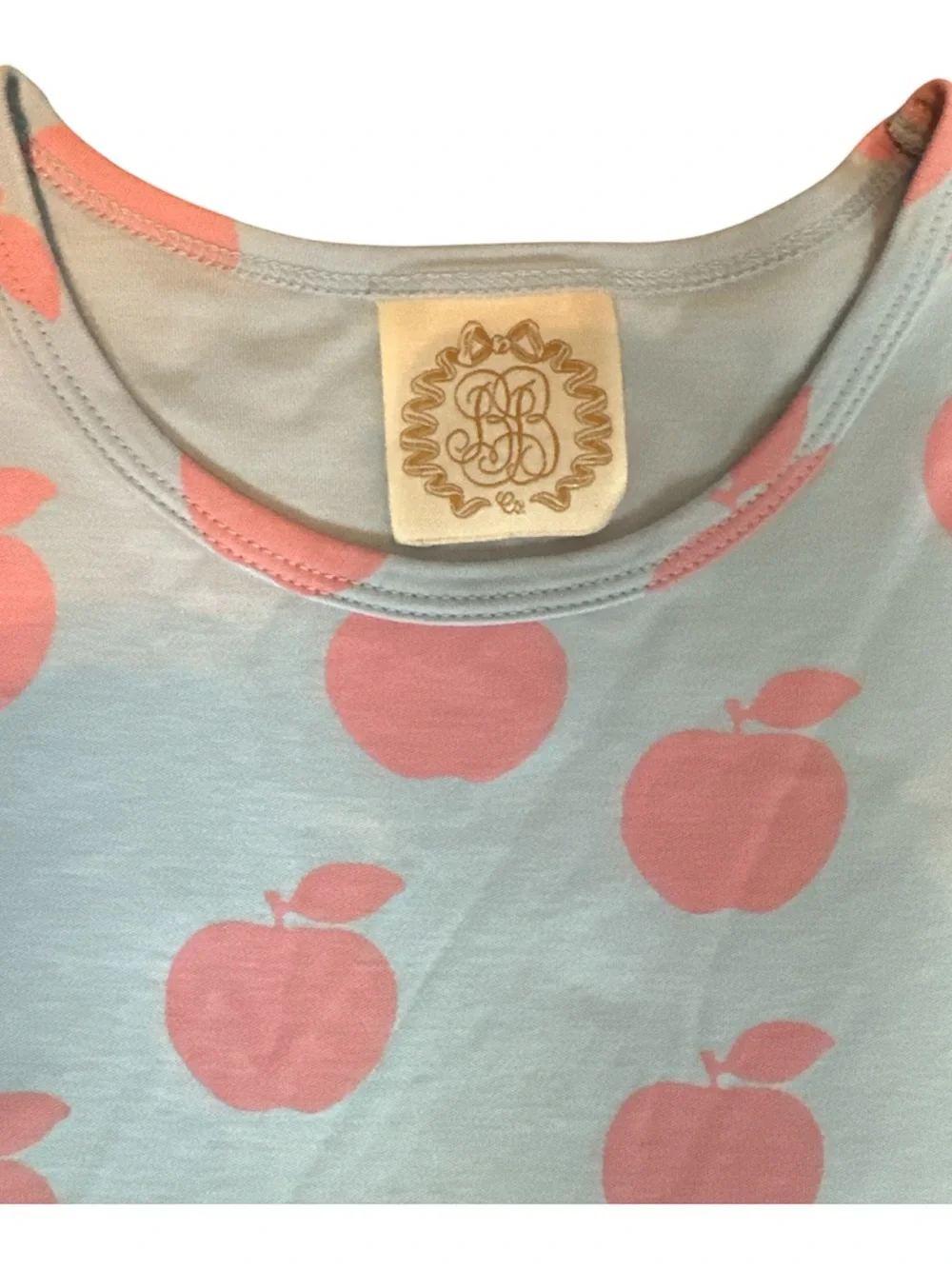 The Beaufort Bonnet Company Girls Polly Play Dress with Pink Apple Print